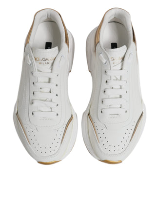 Dolce & Gabbana White Gold Daymaster Low Top Sneakers Shoes