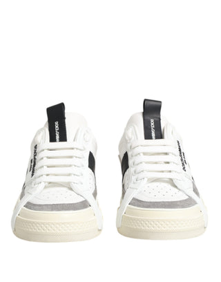 Dolce & Gabbana White Leather Custom 2.Zero Sneakers Shoes