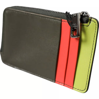 Dolce & Gabbana Multicolor Calfskin Leather Logo Card Holder Women Wallet