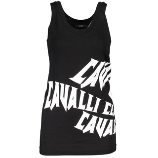 Cavalli Class Black Cotton Tank Top
