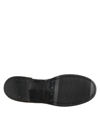 Dolce & Gabbana Metallic Silver Logo Slip On Men Dress Shoes