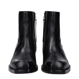 Versace Black Leather Ankle Boots