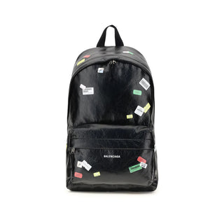 Balenciaga Explorer Backpack with printed stickers