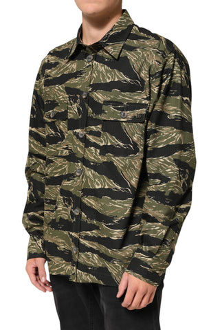 Dolce & Gabbana Multicolor Camouflage Cotton Casual Shirt