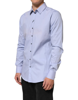 Dolce & Gabbana Blue SICILIA Cotton Men Dress Formal Shirt