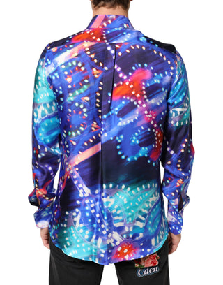 Dolce & Gabbana Multicolor Luminarie MARTINI Slim Men Shirt