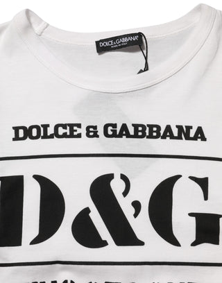 Dolce & Gabbana White Logo Camouflage Crew Neck Men T-shirt