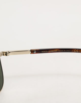 Dolce & Gabbana DG2125 Silver Frame Aviator Shades Eyewear Sunglasses