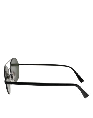 Dolce & Gabbana Matte Black Steel Frame Gray Lens Sunglasses