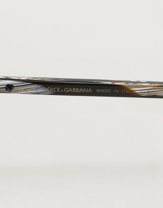 Dolce & Gabbana Modified Aviator Striped Brown Acetate Gradient Sunglasses