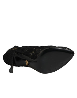 Dolce & Gabbana Black Pumps Taormina Lace Socks Boots Shoes