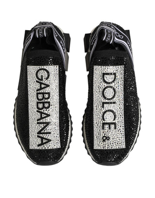 Dolce & Gabbana Black Silver Slip On Sorrento Sneakers Shoes