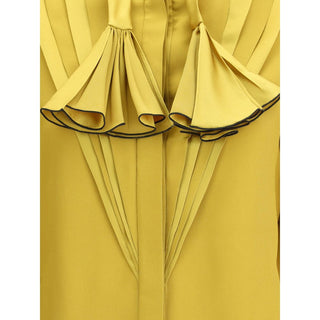 Valentino Silk Ruffle Pleated Blouse