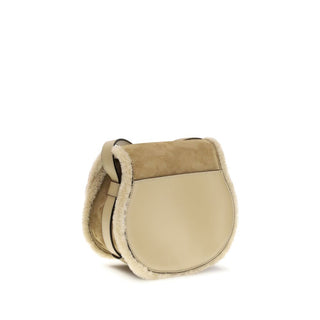 Chloé Small Saddle Marcie Shoulder Bag in suede and shearling