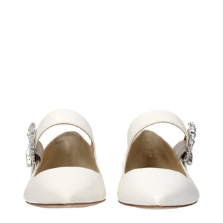 Jimmy Choo White Leather Ballet Flats