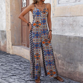 Summer Backless Abstract Jumpsuit - IzzySauvage