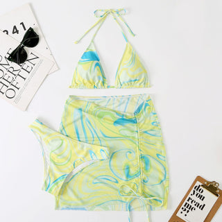 Tie Dye Pattern Three Piece Bikini - IzzySauvage