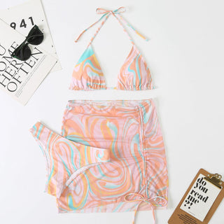 Tie Dye Pattern Three Piece Bikini - IzzySauvage