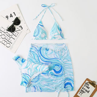 Tie Dye Pattern Three Piece Bikini - IzzySauvage