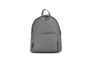 Abbeydale Branded Charcoal Grey Pebbled Leather Backpack Bookbag - IzzySauvage