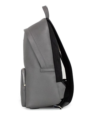 Abbeydale Branded Charcoal Grey Pebbled Leather Backpack Bookbag - IzzySauvage