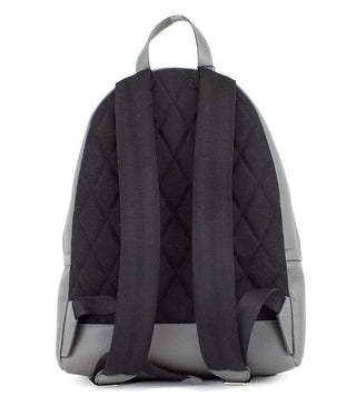 Abbeydale Branded Charcoal Grey Pebbled Leather Backpack Bookbag - IzzySauvage