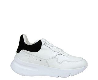 Alexander McQueen Women White Leather Suede Sneaker - IzzySauvage