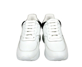 Alexander McQueen Women White Leather Suede Sneaker - IzzySauvage