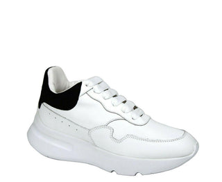 Alexander McQueen Women White Leather Suede Sneaker - IzzySauvage