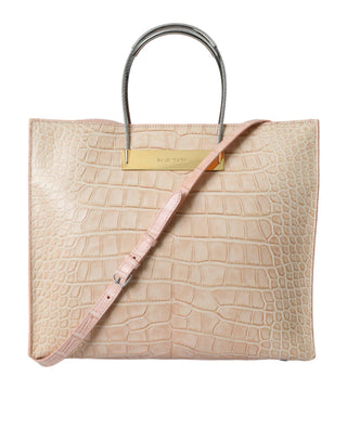 Alligator Leather Chic Pink Tote Bag - IzzySauvage