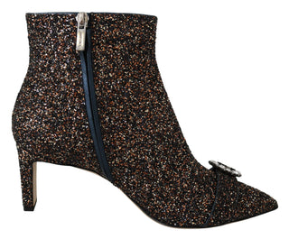 Amethyst Mix Hanover Heeled Glitter Boots - IzzySauvage