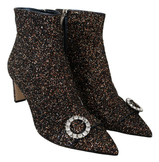 Amethyst Mix Hanover Heeled Glitter Boots - IzzySauvage