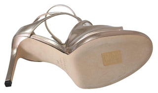 Ballet Pink Liquid Mirror Leather Sandals - IzzySauvage