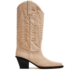 Beige Leather Boot - IzzySauvage