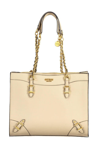 Beige Polyethylene Women Handbag - IzzySauvage