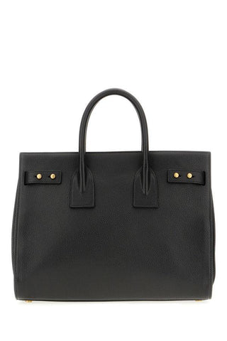 Black Calf Leather Sac De Jour Handbag - IzzySauvage