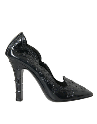 Black Crystal CINDERELLA Heels Pumps Shoes - IzzySauvage