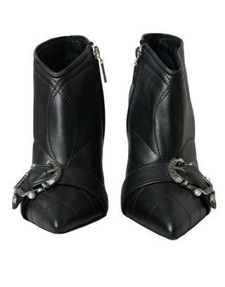 Black Devotion Quilted Buckled Boots Shoes - IzzySauvage