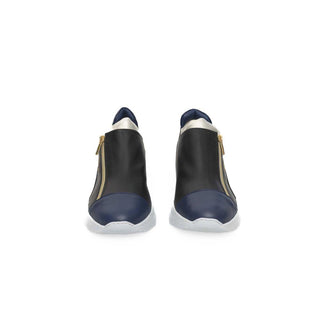 Black Goat Leather Women Sneaker - IzzySauvage