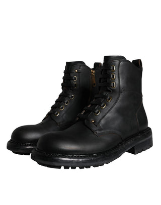 Black Lace Up Mid Calf Boots Men Shoes - IzzySauvage