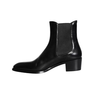 Black Leather Chelsea Ankle Boots Men Shoes - IzzySauvage