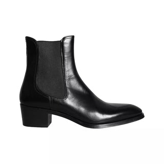 Black Leather Chelsea Ankle Boots Men Shoes - IzzySauvage