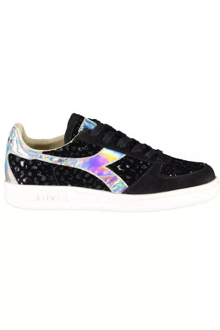 Black Leather Womens Sneaker - IzzySauvage