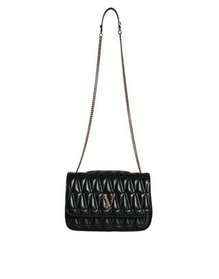 Black Mini Nappa Leather Crossbody Shoulder Bag - IzzySauvage