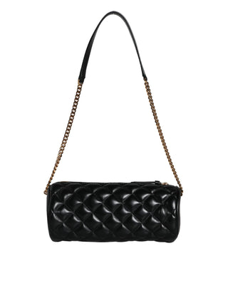 Black Mini Quilted Lambskin Leather Crossbody Sling Bag - IzzySauvage