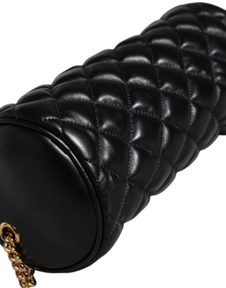 Black Mini Quilted Lambskin Leather Crossbody Sling Bag - IzzySauvage