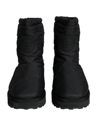 Black Nylon Padded Mid Calf Men Boots Shoes - IzzySauvage