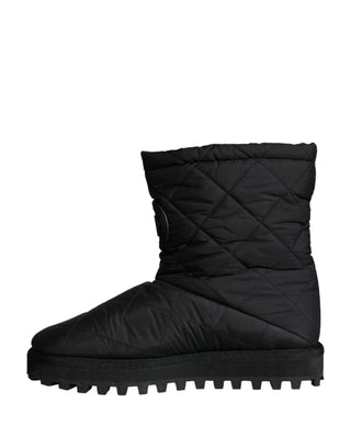 Black Nylon Padded Mid Calf Men Boots Shoes - IzzySauvage