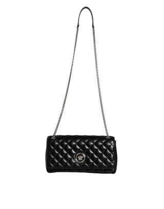 Black Quilted Lambskin Leather Crossbody Shoulder Bag - IzzySauvage