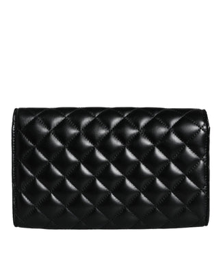 Black Quilted Nappa Leather Crossbody Shoulder Bag - IzzySauvage